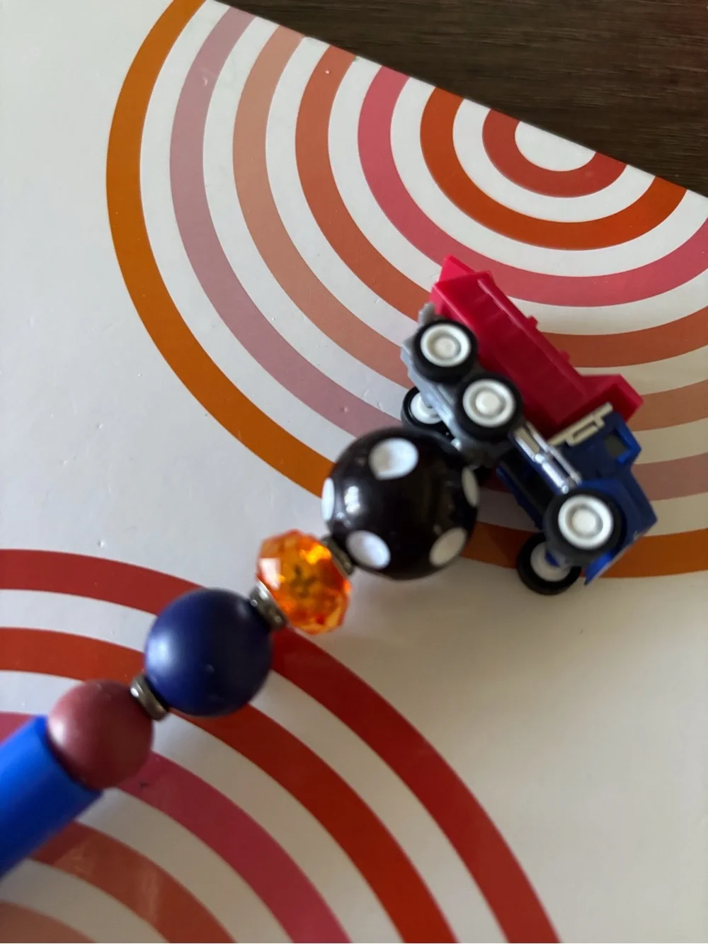 Large Trucks: Dump Truck Handmade Beaded Pen